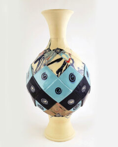 Not colored porcelain, but colored stoneware clay!