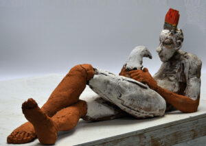 Remaking the ancient myth: Prometheus has tamed the eagle, and still keeps the fire of knowledge.
