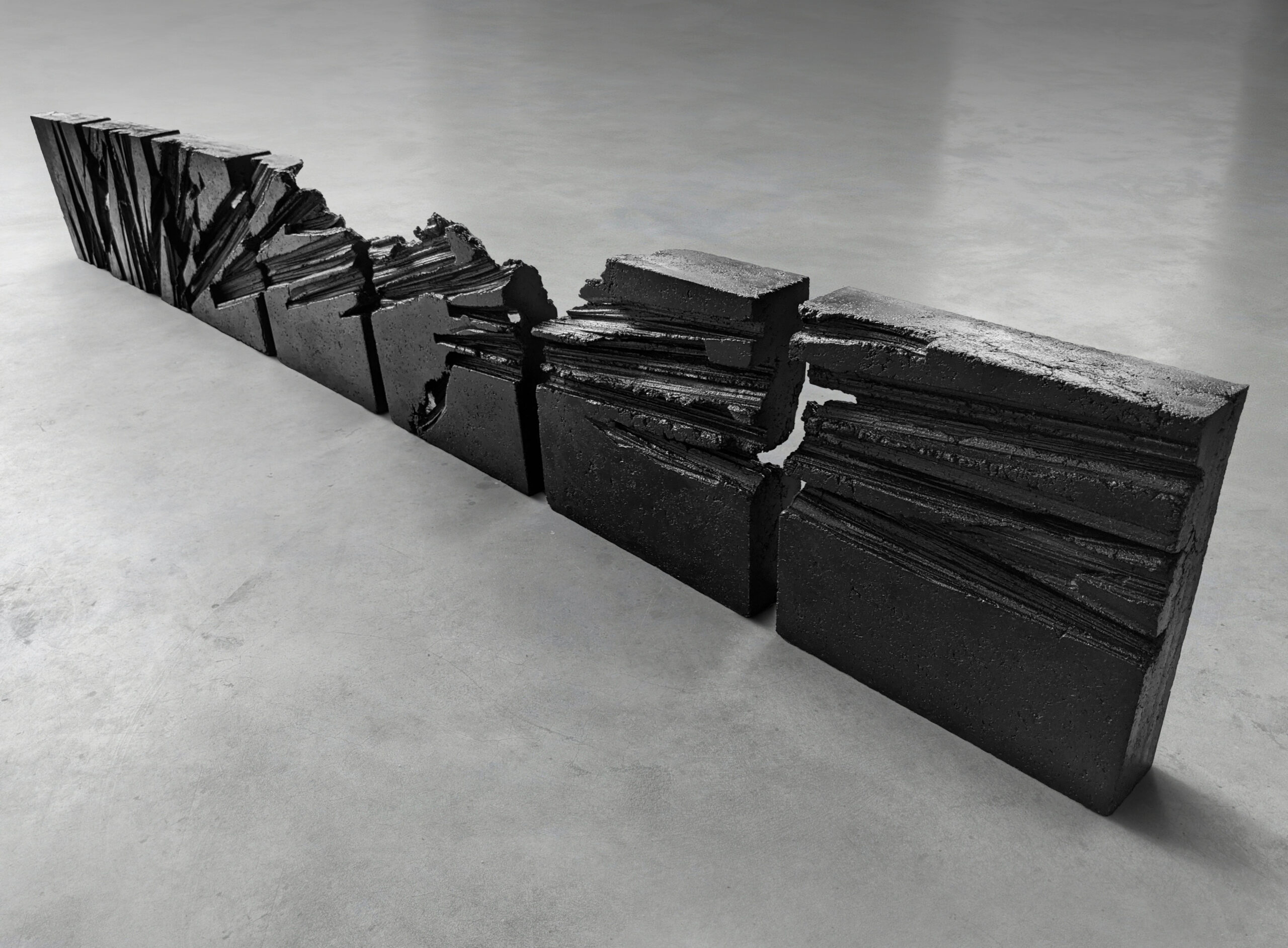 Hand pressed concrete reinforced with PVA fibers, Seattle Viaduct Rubble, pigment