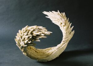 Handmade Paperclay. 
Photo: Saulius Saladunas
Collection: Panevezys Civic Art Gallery Panevezys, Lithuania
Background: https://www.grahamhay.com.au/hay2002lithsymp.html