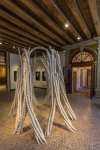 Ceramic Southern Ice porcelain customised paper clay, steel, nylon, rubber Photo: VeniceDocumentationProject Personal Structures exhibition, GAA Foundation/European Cultural Centre, during Venice Biennale, ItalyVideo: Process: https://youtu.be/JF7YypUw_XA Story: https://www.grahamhay.com.au/2017venicebiennale.html