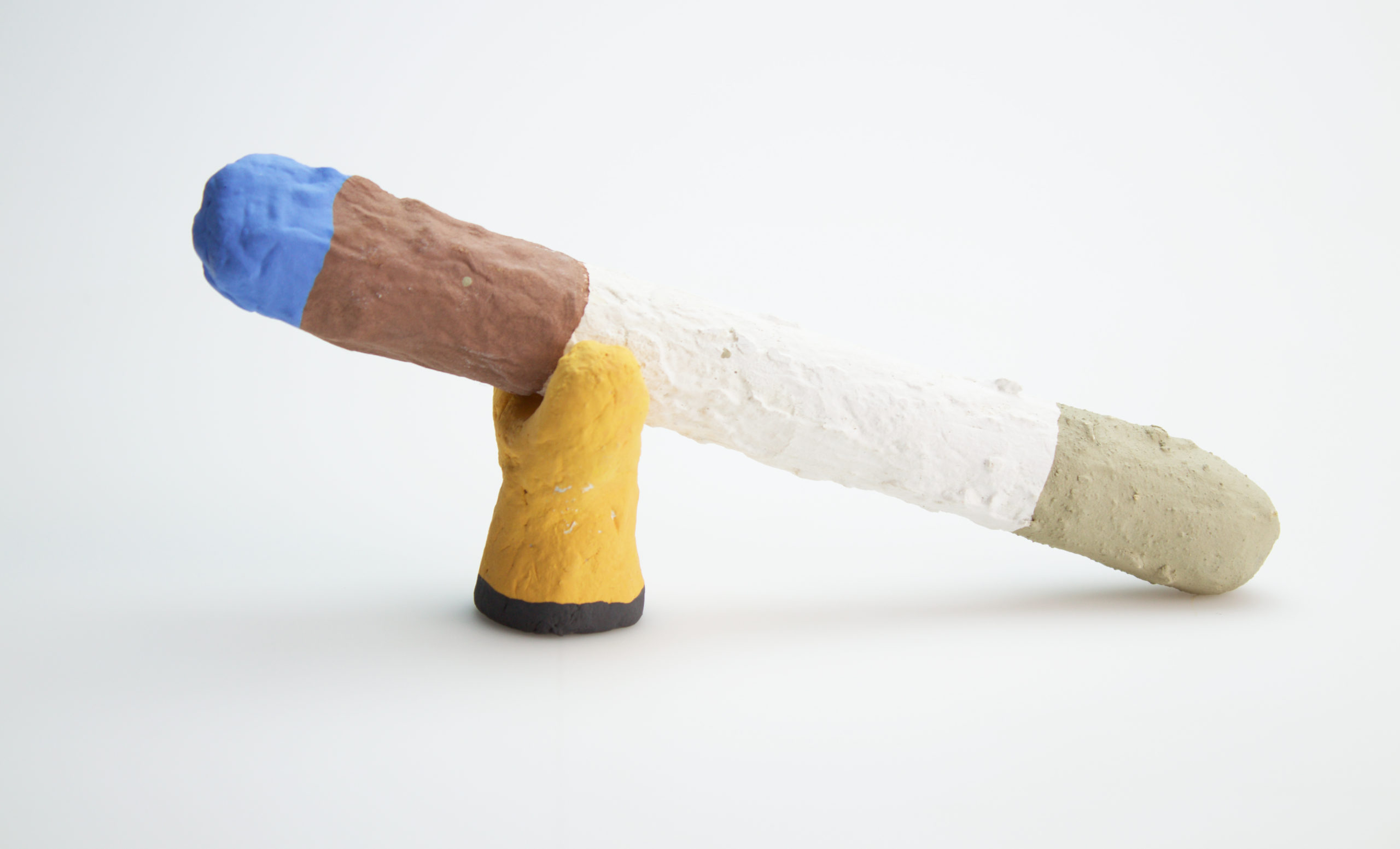 Ceramic, paper, underglaze, plaster