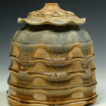 Porcelain, wheel thrown and wet altered, Cone 10, oxidation fired, H: 12” x D: 10” , 2009
