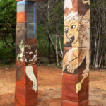60” X 12” X 84”, Woodfired terracotta with slips, 2018