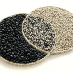 Beans from the Somos Semilla Seed Library on cotton canvas with agave fiber rope & cotton thread