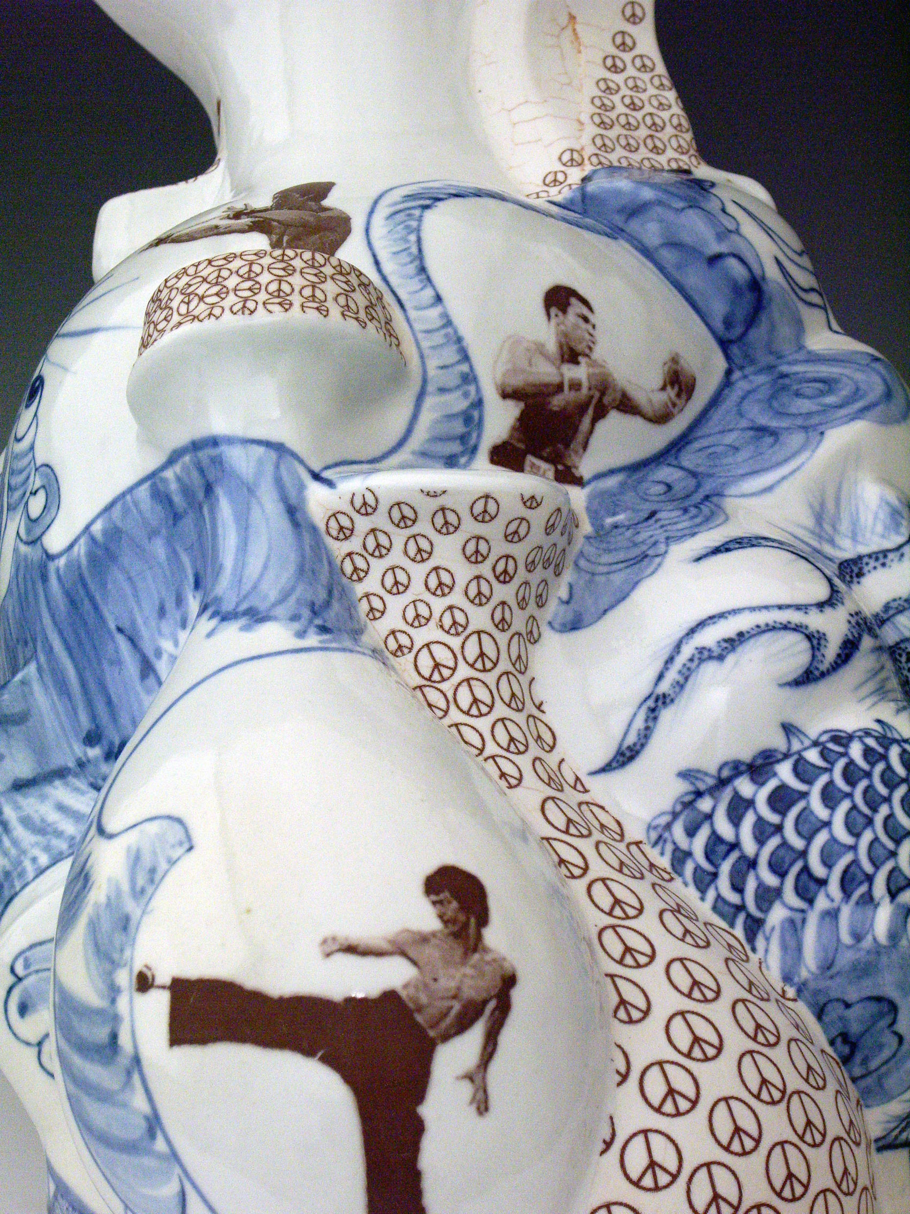Hand painted cobalt underglaze (Qing Hua), Terra Sigillata