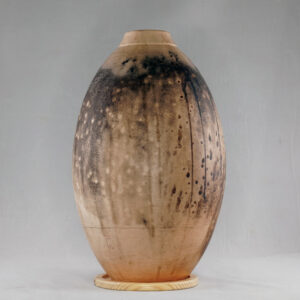 Obvara is a firing technique similar to the Raku technique, but the difference is that the vase gets dunked into a special Obvara mixture and then into water. This results in wonderful unpredictable patterns that look almost like animal prints or wood all around the vase. This technique originated from Eastern Europe and is also said to give an antique-like look to a ceramic piece.