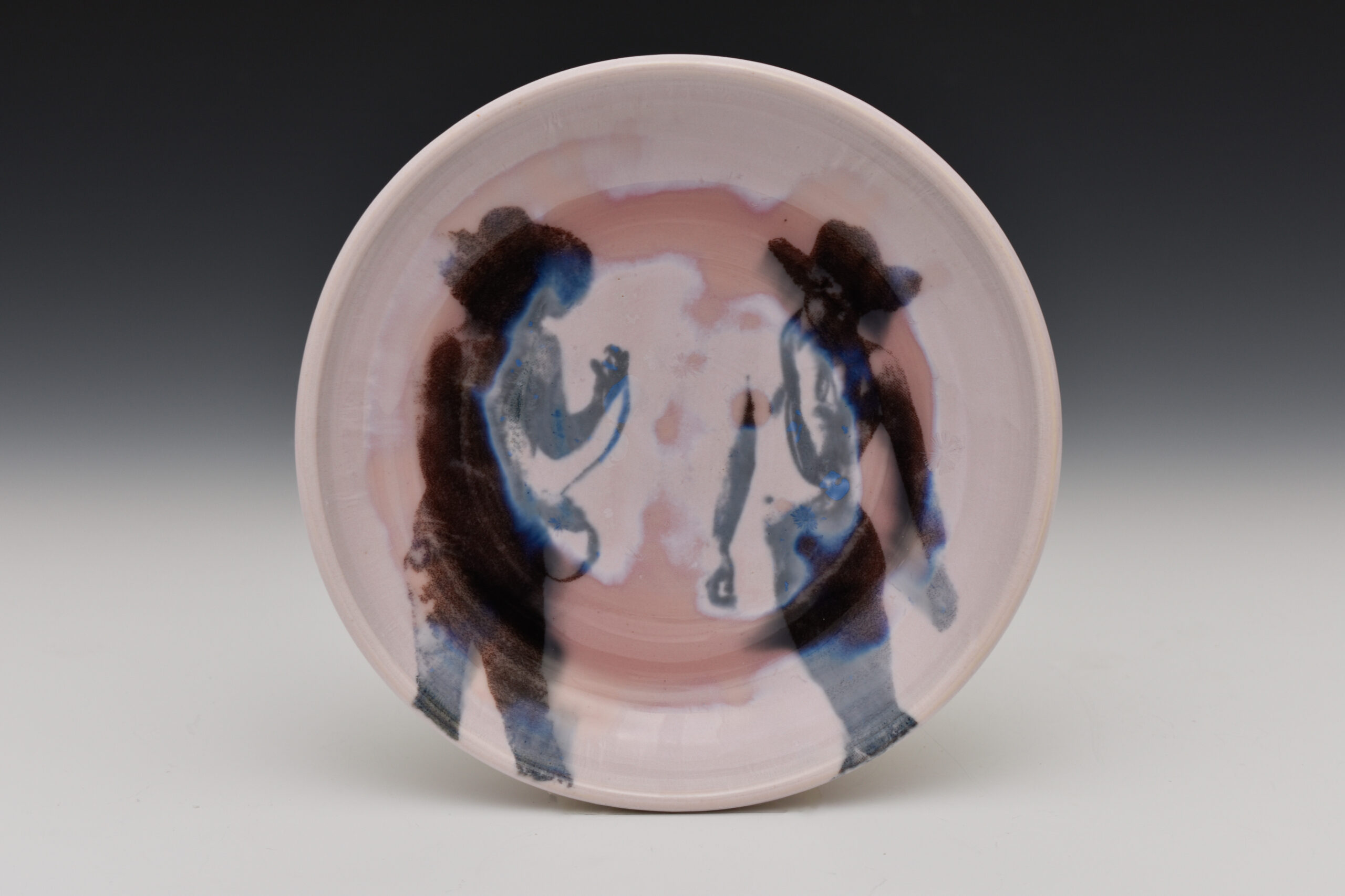 Erbium Crystalline Glaze, silkscreen underglaze.