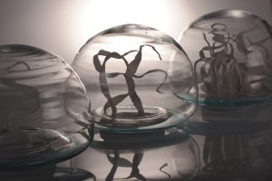 Glass object is also designed by the artist and it is made especcially for this artwork.