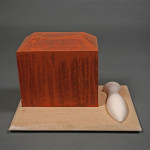 wood, clay, glaze, 10" x 10" x 10"
