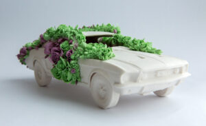 Everlasting is a limited edition of porcelain wedding cars produced during my residence at the Gimhae Clayarch Museum in Korea. @clayarchmuseum
The model, a 67 Ford Mustang, was produced to satisfy the desire of the consumer, not the necessity.  So, even though this wide offer of romantic artefacts does not control the entire spectrum of intimate relationships, directly or indirectly, have throughly permeated our imagination: It is important to spend money to be loveable.