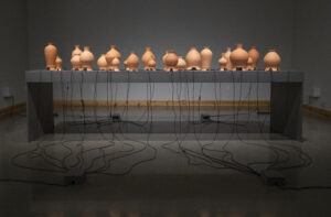 Multimedia Installation (Ceramic Vessels, Wire, and Sound)
