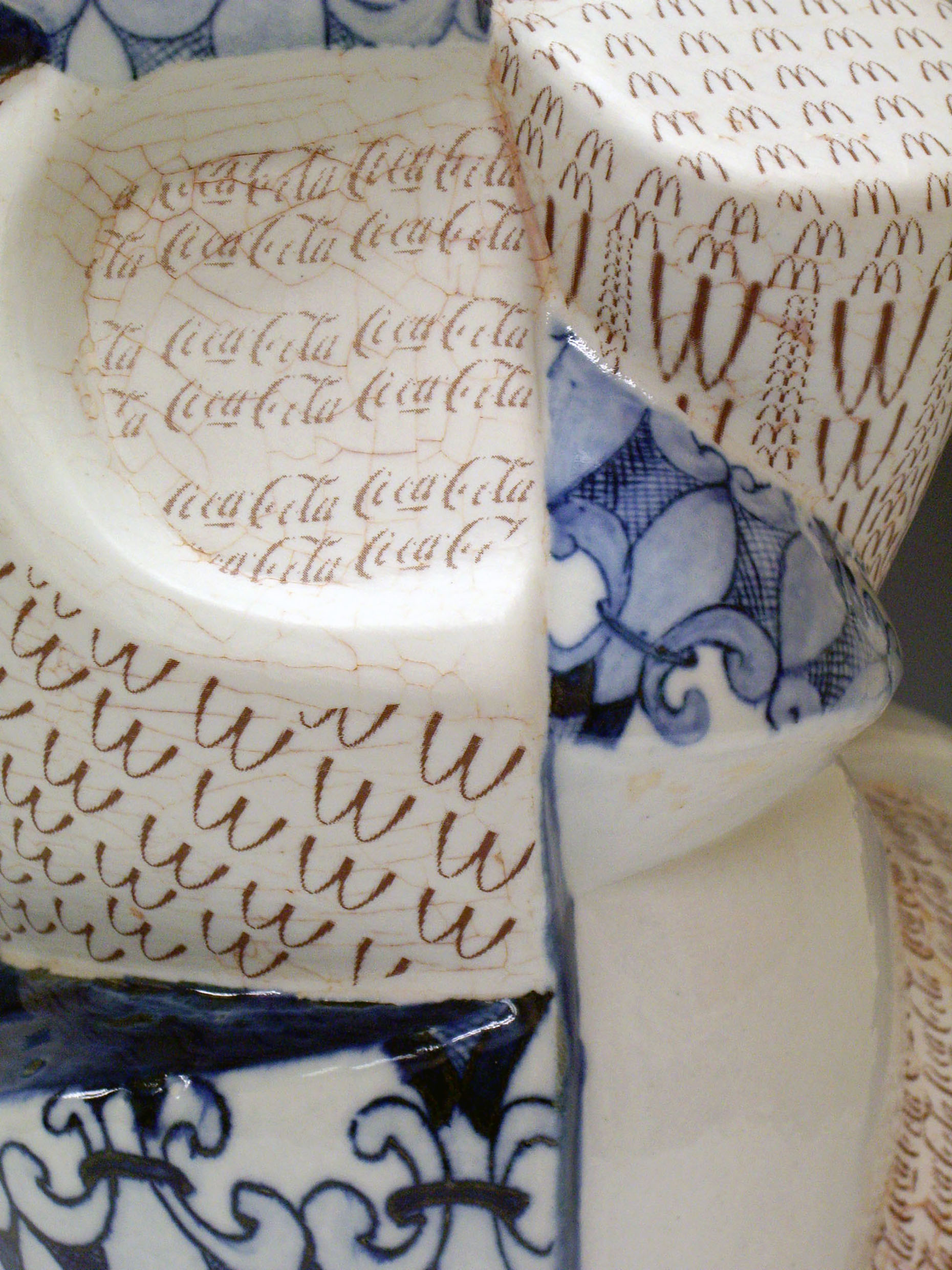 hand painted cobalt underglaze (Qing Hua), terra sigillata