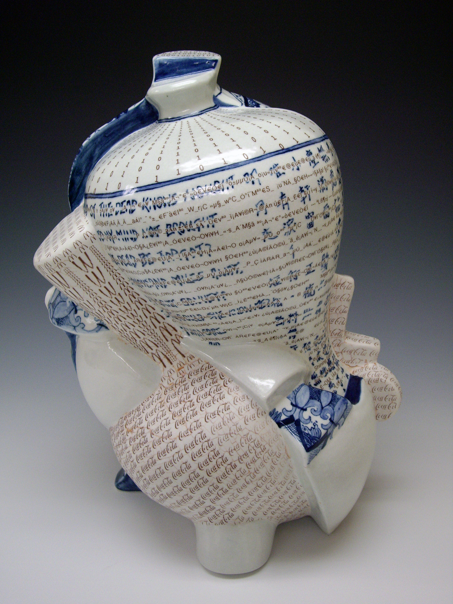 hand painted cobalt underglaze (Qing Hua), terra sigillata