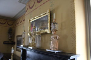 Terra cotta, antique crystals, marble, gilding. Installation at Wylie House Museum