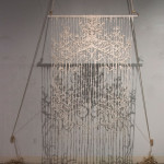 Unfired Porcelain, Wood, String, Fiber, 6 ft. x 3 ft. x 2 in., 2015