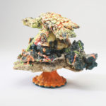 Multiple firings cone 04-10, porcelain, stoneware, slip, mason stain, and glaze