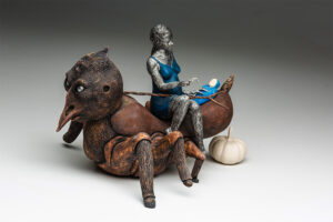 A Mother transports her babies to safety on the back of an Insectafowl; a trust worthy creature armed for danger.