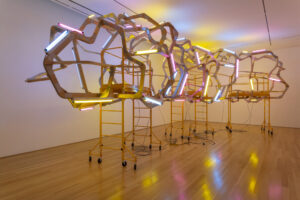 Scaffolding, 2x4s, Hardware, Lights & Electrical Components
Installation at Nerman Museum of Contemporary Art