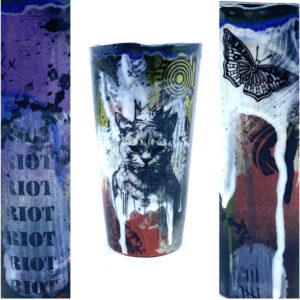 Remember those large dimpled cups at Pizza Hut?  That's what I used to make a mold for this tumbler.