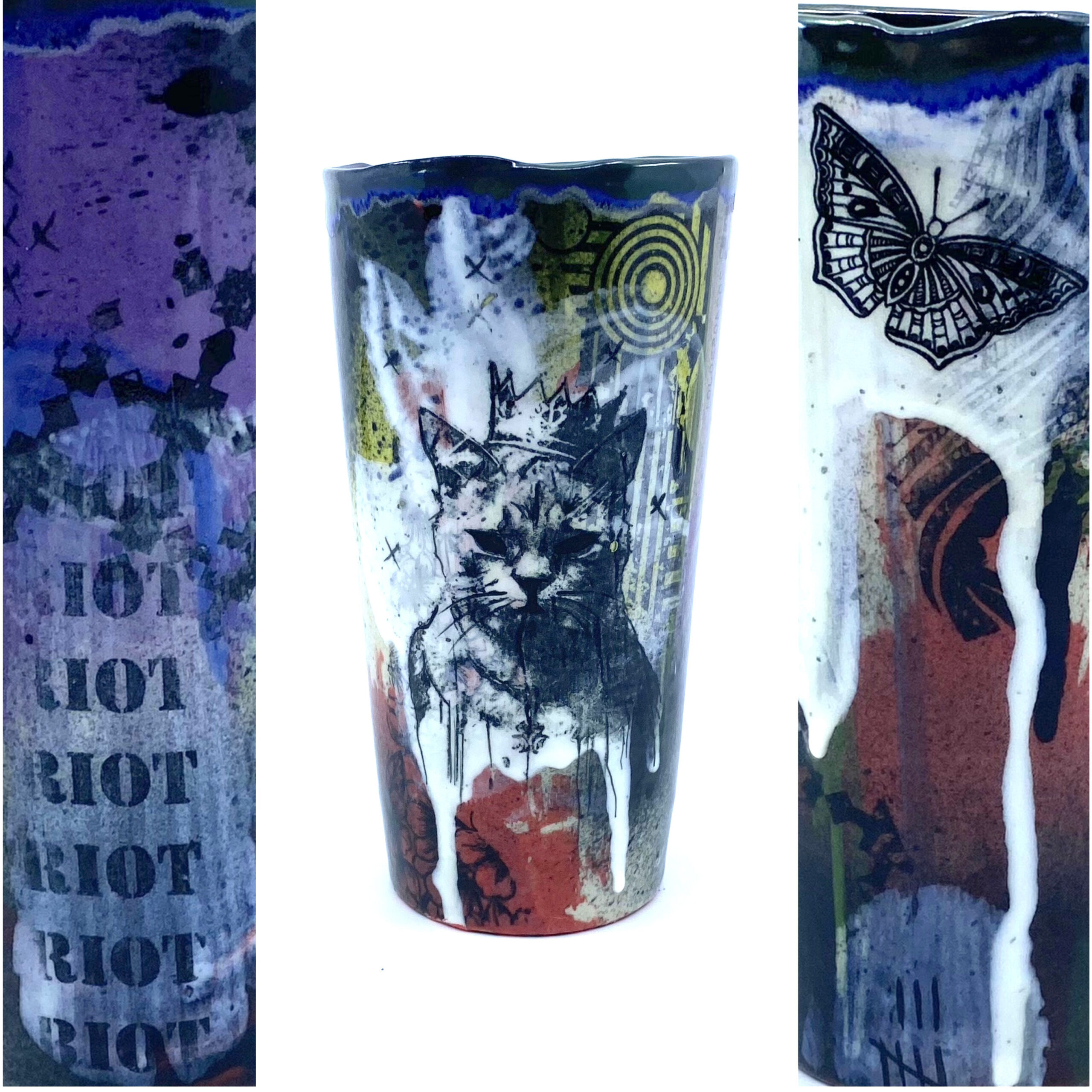 Remember those large dimpled cups at Pizza Hut?  That's what I used to make a mold for this tumbler.