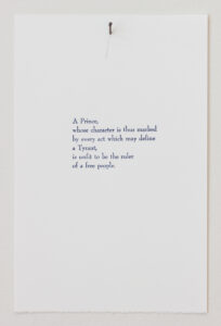 Letterpress. Excerpted from "A Declaration for the United States of America".