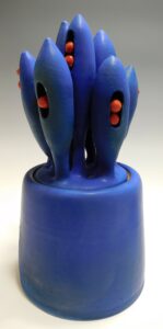 covered vessel with sculptural intent