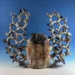 Referencing Tree of Life modalities, this ceramic sculpture draws attention to the magnificence of the bat in sculptural form as well as poetically describing decay and loss. Bats in North American are currently in decline due to a fungus infection that thrives in warmer climates.