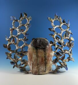 Referencing Tree of Life modalities, this ceramic sculpture draws attention to the magnificence of the bat in sculptural form as well as poetically describing decay and loss. Bats in North American are currently in decline due to a fungus infection that thrives in warmer climates.