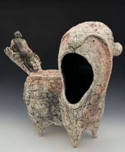 In both its physical manifestation and its presence in myth and folklore, the moon is an important touchstone in my thinking and practice, and this work describes some of the moon’s phases in a single ceramic sculpture.