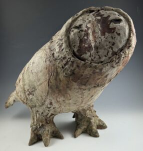 This piece was part of my Master’s thesis exhibition entitled “How Can We Know Aliens? We Can’t Even Know Rabbits.” The blasted and rusted surface treatments on the form combined with an iconic and symbolic form are meant to link the viewer to both the deep past that we share with animals and the uncertain future that we currently find ourselves contemplating.