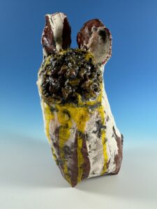 My practice focuses on animals to elevate feelings of care and tenderness in the audience. At the same time, I am interested in interrupting that typical response to a common animal like the rabbit to create tension in the audience, to make the encounter a little strange. I believe it is important to create objects that subtly counteract expectations to draw attention to the misperception of a singular identity that animals are believed to share.