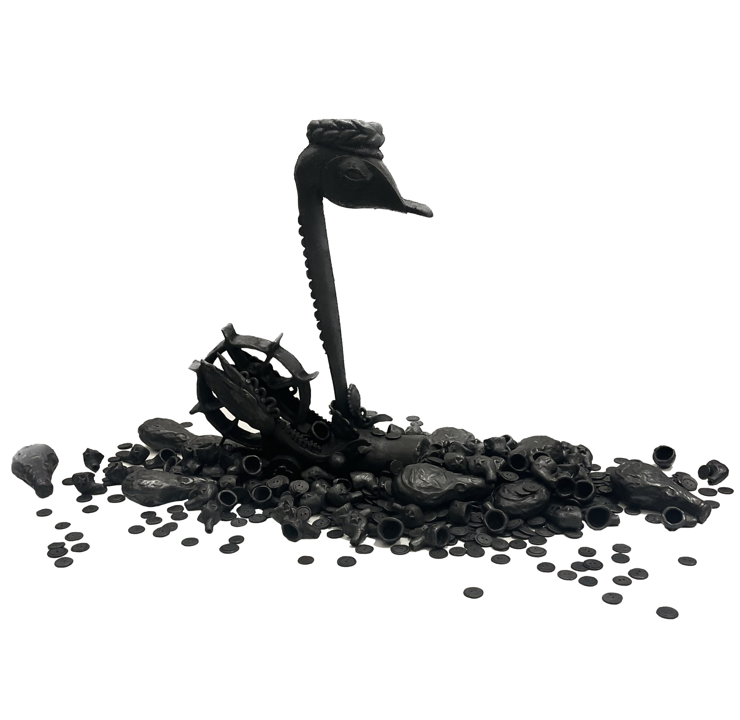 A four-page, full-color, broadsheet zine was created to go with this sculpture.