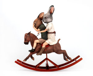 The rockers are handmade from blood wood.