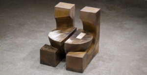 I created a split object and applied glaze using regional clay which represents two different places. 
Once these two objects collide, It creates another platform to sit on. This work is a gesture of invitation. 
I am inviting the viewers to my experience and memory I had with this regional clay which exist in both Korea and US.