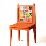 Materials: Poplar, terracotta clay, maiolica glaze, gauche, milk paint