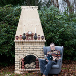 2013, 8’x3’8”x2’, Terracotta and dimensional lumber