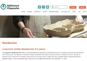 Baltimore Clayworks website screenshot