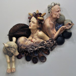 2012, 40” H x 45”L x 13”D, Stoneware, napkin