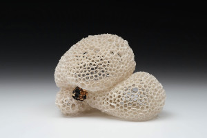 Hand-built porcelain, colored porcelain, luster, 4.25” x 5.5” x 3.5”, 2015