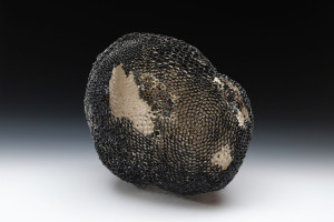 12x 8 x 8, porcelain with Black stain and porcelain interior form