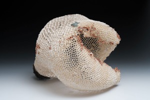 Hand-built porcelain, copper paint, electroformed copper, 10” x 8” x 10”, 2015