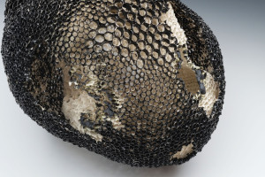 porcelain with black stain and porcelain interior form, 12 x 8 x 8