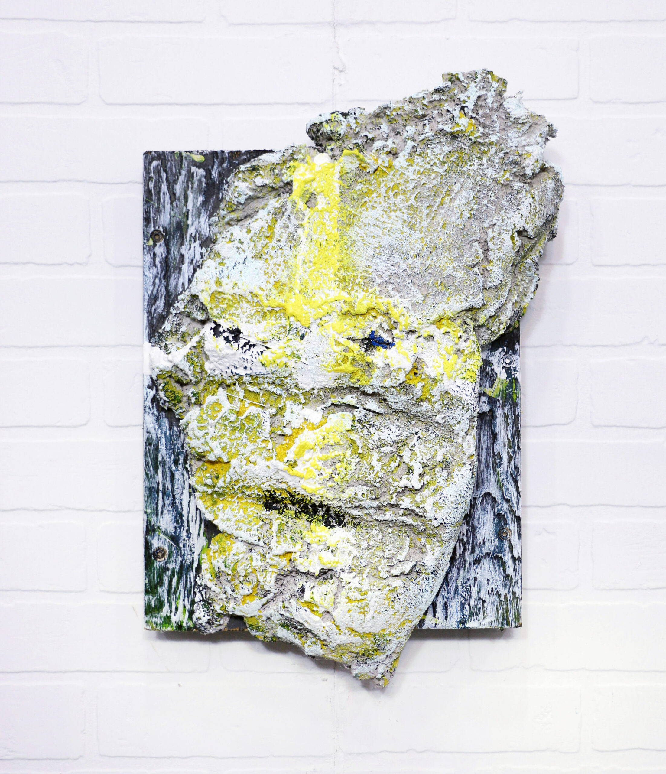 Mixed media (acrylic, concrete, fiberglass on panel)