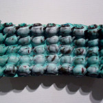 Wall Platter (Blue), 14"h x 30"w x 6"d, Yixing teapots and glazes, 2004