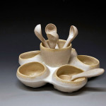 cone six matte crystalline-glazed porcelain, 5” x 7” x 7”
