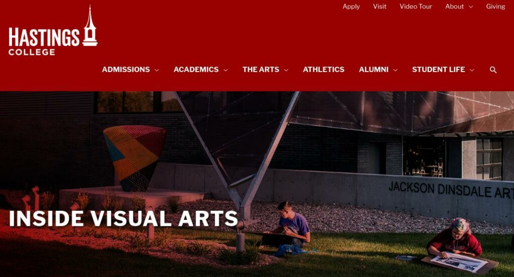 Hastings College website screenshot