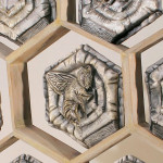 22" x 29" x .5", porcelain, wood