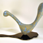 stoneware cone 04 with glass, 12 x 18 x 7.5 in., 2017
