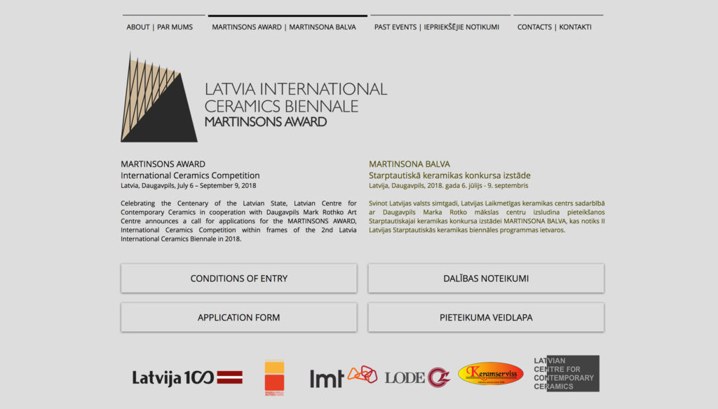 Screenshot for Latvia International Ceramics Biennale